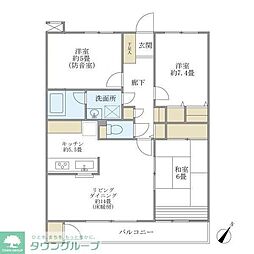 経堂ヒルズ 3LDKの間取図画像