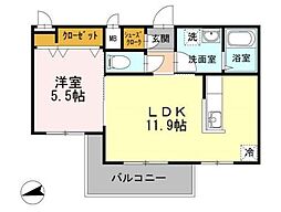 ベルメゾン尾山台駅前 1LDKの間取図画像