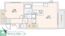 GRANDUO上野毛5 1LDKの間取図画像