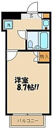 マノアール世田谷 1Kの間取図画像