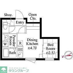 エクサム三軒茶屋IV 1DKの間取図画像