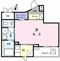 アルシア代田橋 1Kの間取図画像