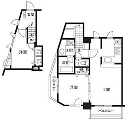 レジディア三軒茶屋II 7階2LDKの間取り