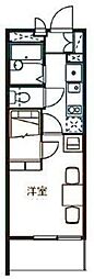 レオパレスアクセス登戸 3階1Kの間取り