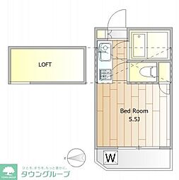 メゾンニッセイ経堂 2階ワンルームの間取り