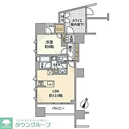 グランレ・ジェイド渋谷富ヶ谷 8階1LDKの間取り