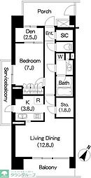 Ｂｒｉｌｌｉａ　ｉｓｔ　三軒茶屋　ブラッサムテラス 3階1LDKの間取り