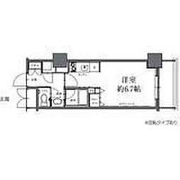 HF駒沢公園レジデンスタワー 19階ワンルームの間取り