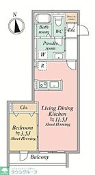 ＭＯＣＸＩＯＮ　ＫＹＯＤＯ 1階1LDKの間取り