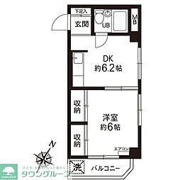 ハイツかさや 3階1DKの間取り