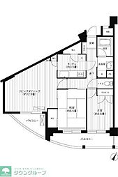 パインヒル上町 5階2LDKの間取り