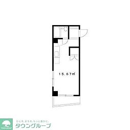 エクセルＫー2 4階ワンルームの間取り