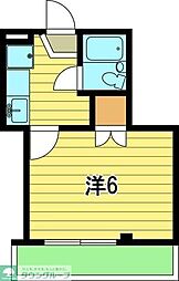 メゾン世田谷 2階1Kの間取り