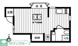 アーバンリゾート若林4 1階ワンルームの間取り