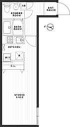 ZESTY豪徳寺 1階ワンルームの間取り