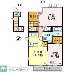 maison MIWA　B棟 2階2LDKの間取り