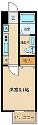 アヴェネンテ世田谷 2階1Kの間取り