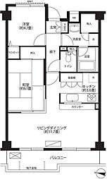 クーラムコート 1階2LDKの間取り