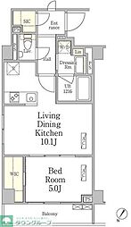 パークペルル池尻 1LDKの間取図画像
