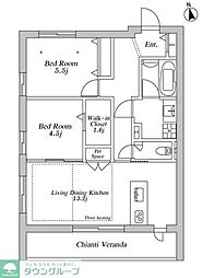 (仮称)登戸メゾン東棟 2LDKの間取図画像