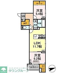 セレスティア祖師谷 2LDKの間取図画像