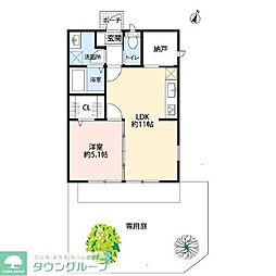 こころはす成城スカイテラス 1SLDKの間取図画像
