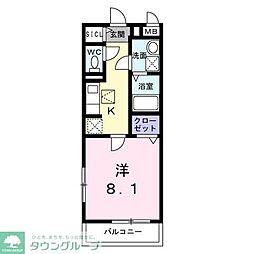 ブレーメンハウス 1Kの間取図画像