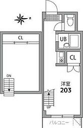 ビューラー145 ワンルームの間取図画像
