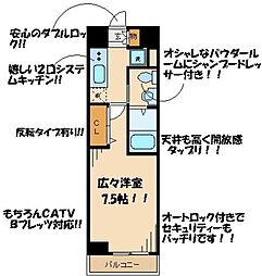 プラウドフラット仙川 1Kの間取図画像