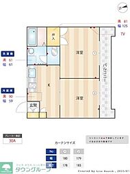 ラピス等々力 2Kの間取図画像