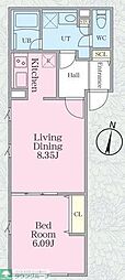 グランパセオ明大前3 1LDKの間取図画像