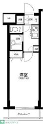 エスコートノヴェル代々木公園 1Kの間取図画像