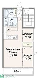 GRAN PASEO三宿 2LDKの間取図画像