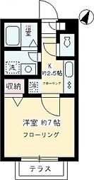 エルコート 1Kの間取図画像