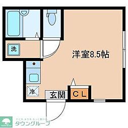 アペックス・下高井戸2 ワンルームの間取図画像