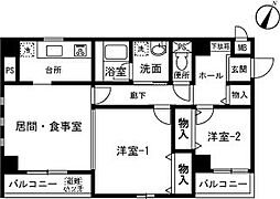 セヴェル方南町 402 4階2LDKの間取り