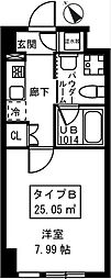 桃園パークマンション 1Kの間取図画像