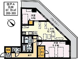 シャン・ピエール2 2LDKの間取図画像