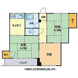 パールハイム 3Kの間取図画像
