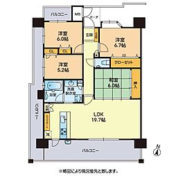 パレスト光の森ソラリス 4LDKの間取図画像