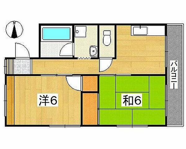 グリーンハイツ ｜東京都練馬区大泉学園町1丁目(賃貸マンション2DK・3階・42.80㎡)の写真 その3