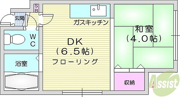 北海道札幌市北区北二十四条西15丁目(賃貸アパート1DK・2階・23.00㎡)の写真 その2