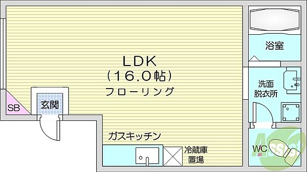 北海道札幌市東区北十六条東12丁目(賃貸マンション1R・3階・33.00㎡)の写真 その2