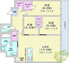 レーベン大通公園　THE　CENTRAL　WEST  ｜ 北海道札幌市中央区北一条西13丁目1-1（賃貸マンション3LDK・2階・70.41㎡） その2