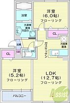 プリミエールN24  ｜ 北海道札幌市北区北二十四条西18丁目（賃貸アパート2LDK・3階・52.17㎡） その2