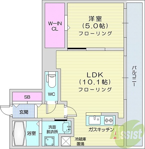 LIENMARUYAMA ｜北海道札幌市中央区北六条西25丁目(賃貸マンション1LDK・2階・37.02㎡)の写真 その2