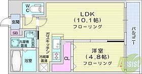 北海道札幌市北区北十九条西7丁目（賃貸マンション1LDK・1階・34.13㎡） その2