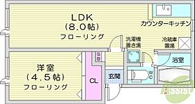 ワイズ当別Ｂ棟  ｜ 北海道石狩郡当別町北栄町（賃貸アパート1LDK・2階・28.87㎡） その2