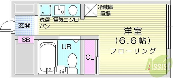 創成グランドハイツ ｜北海道札幌市中央区南二条東2丁目(賃貸マンション1R・10階・20.70㎡)の写真 その2