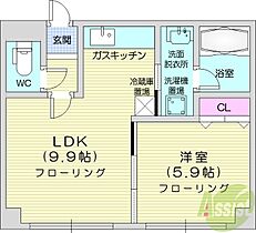 萩中ビル  ｜ 北海道札幌市北区北三十一条西5丁目（賃貸アパート1LDK・3階・36.30㎡） その2